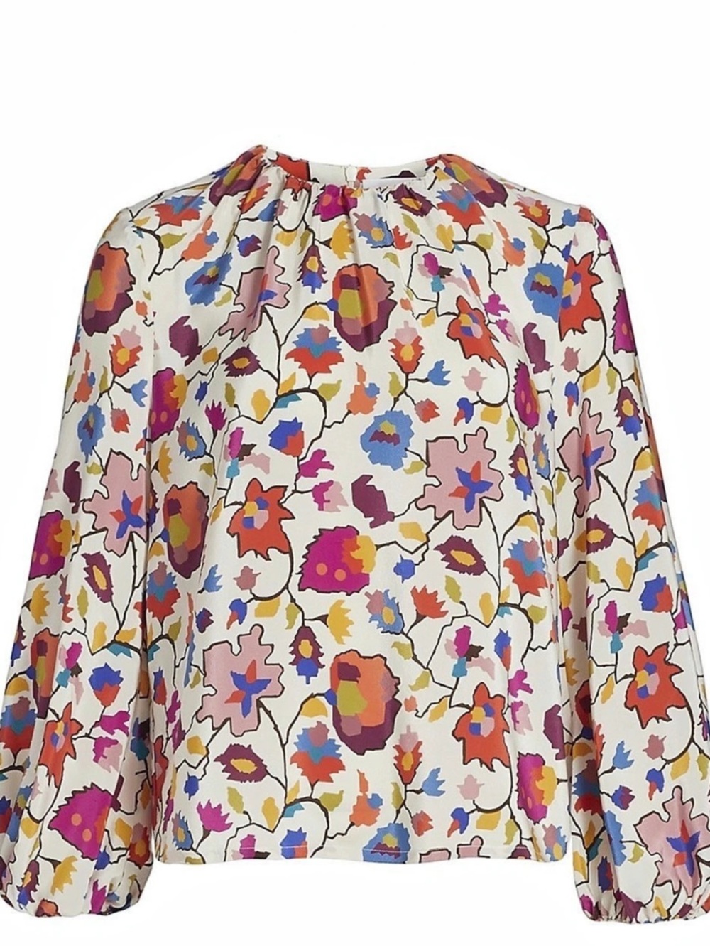 Double J Floral Blouse in Cream & Multicolor Size Medium
